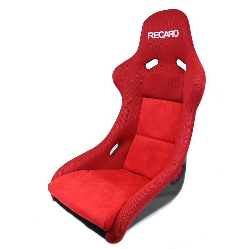 RECARO POLE POSITION N.G. SEAT - JERSEY RED BOLSTER, SUEDE RED INSERT, SILVER LOGO, 4/5/6 POINT BELT (070.98.JS06-01)