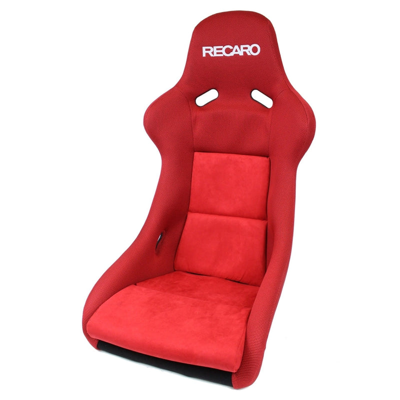 RECARO POLE POSITION N.G. SEAT - JERSEY RED BOLSTER, SUEDE RED INSERT, SILVER LOGO, 4/5/6 POINT BELT (070.98.JS06-01)