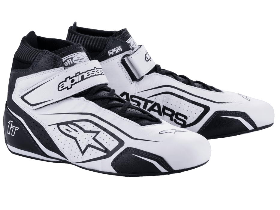 ALPINESTARS TECH-1 T V3 SHOES US - WHITE BLACK - 10.5 (2710122-21-10.5)