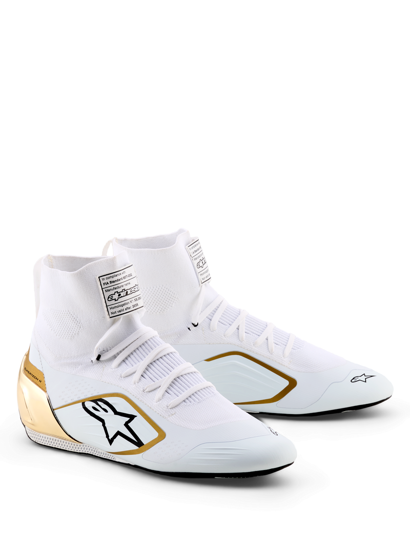 ALPINESTARS SUPERTECH K SHOES FIA - WHITE BLACK GOLD - 10 (2710526-2016-10)