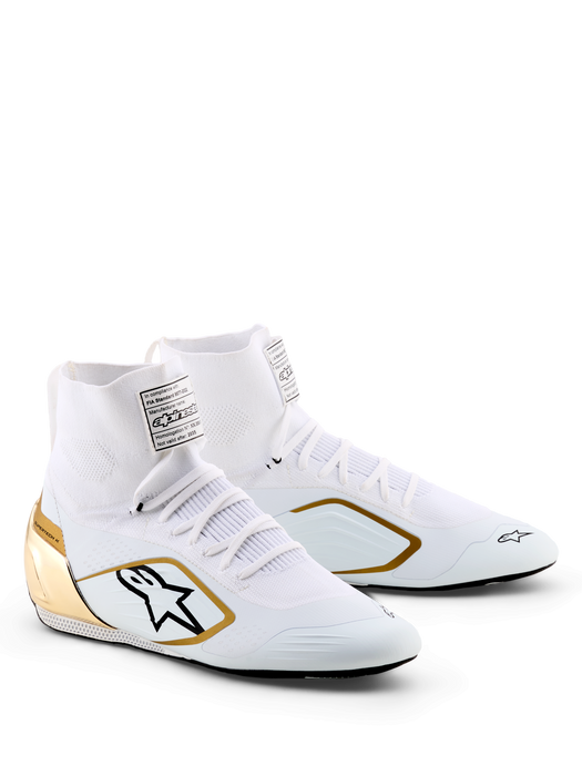 ALPINESTARS SUPERTECH K SHOES FIA - WHITE BLACK GOLD - 6 (2710526-2016-6)