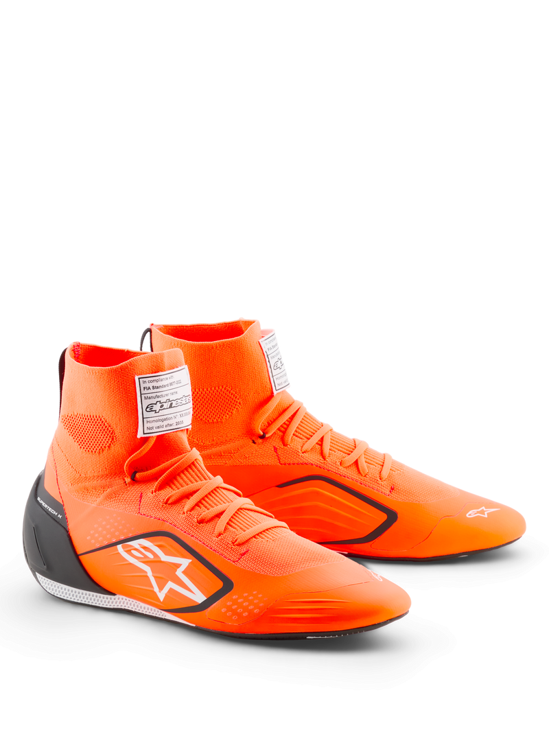 ALPINESTARS SUPERTECH K SHOES FIA - ORANGE FLUO BLACK WHITE - 11 (2710526-4512-11)