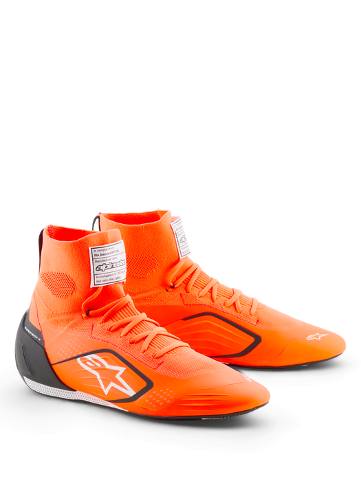 ALPINESTARS SUPERTECH K SHOES FIA - ORANGE FLUO BLACK WHITE - 9 (2710526-4512-9)