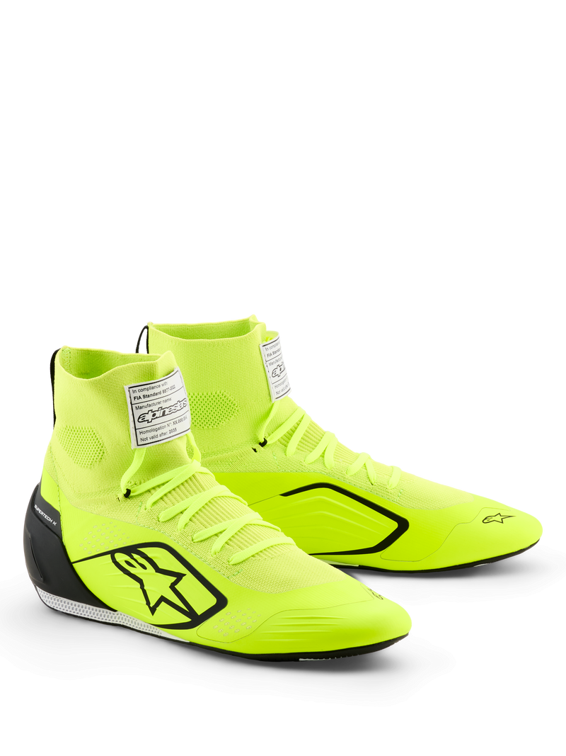 ALPINESTARS SUPERTECH K SHOES FIA - YELLOW FLUO BLACK WHITE - 11 (2710526-550-11)