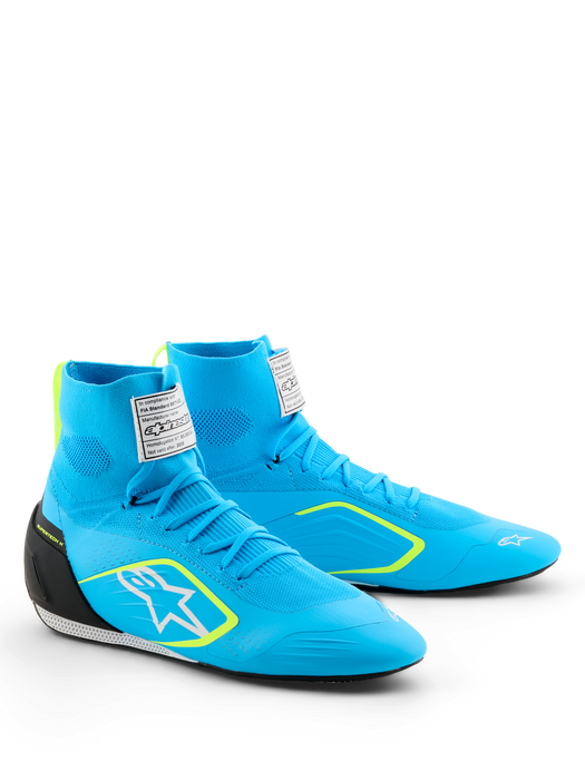 ALPINESTARS SUPERTECH K SHOES FIA - LIGHT BLUE BLK WH YELLOW FLUO - 11 (2710526-7287-11)