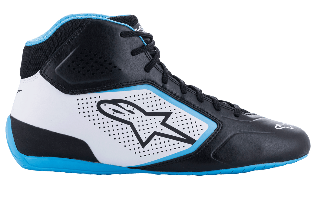 ALPINESTARS TECH-1 K START V2 SHOES - BLACK WHITE LIGHT BLUE - 13 (2711521-1278-13)