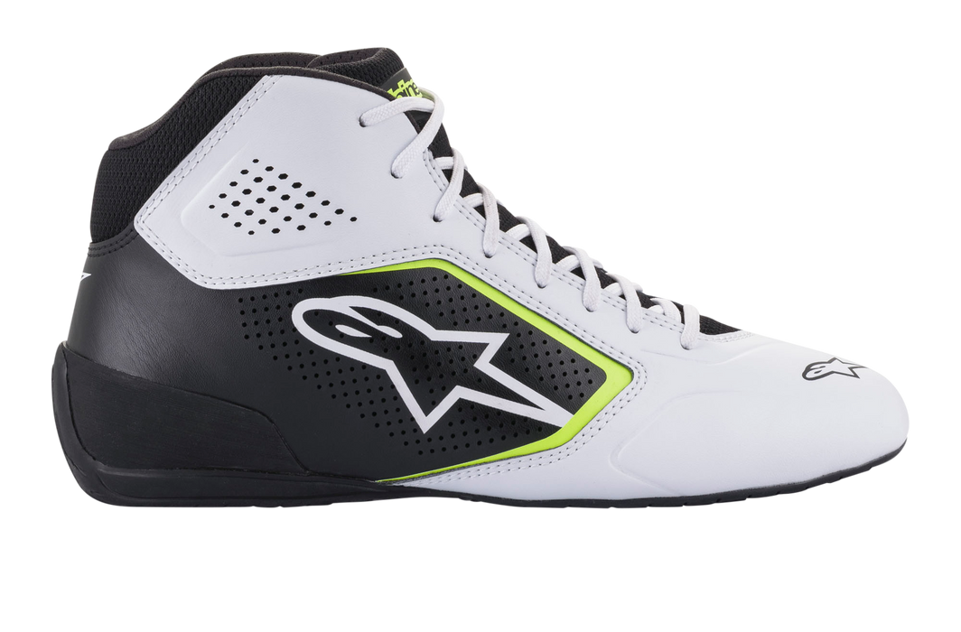 ALPINESTARS TECH-1 K START V2 SHOES - WHITE BLACK YELLOW FLUO - 11 (2711521-215-11)