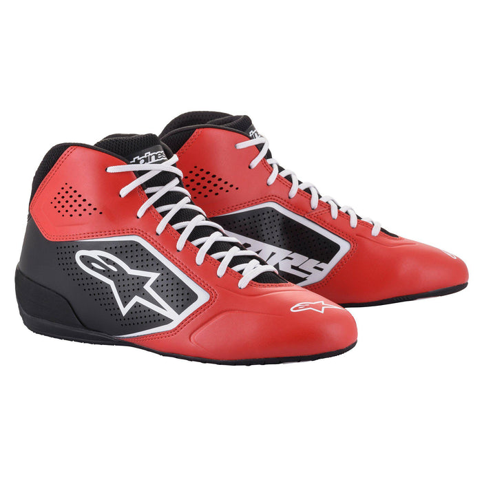 ALPINESTARS TECH-1 K START V2 SHOES - RED BLK WHT - 12.5 (2711521-312-12.5)