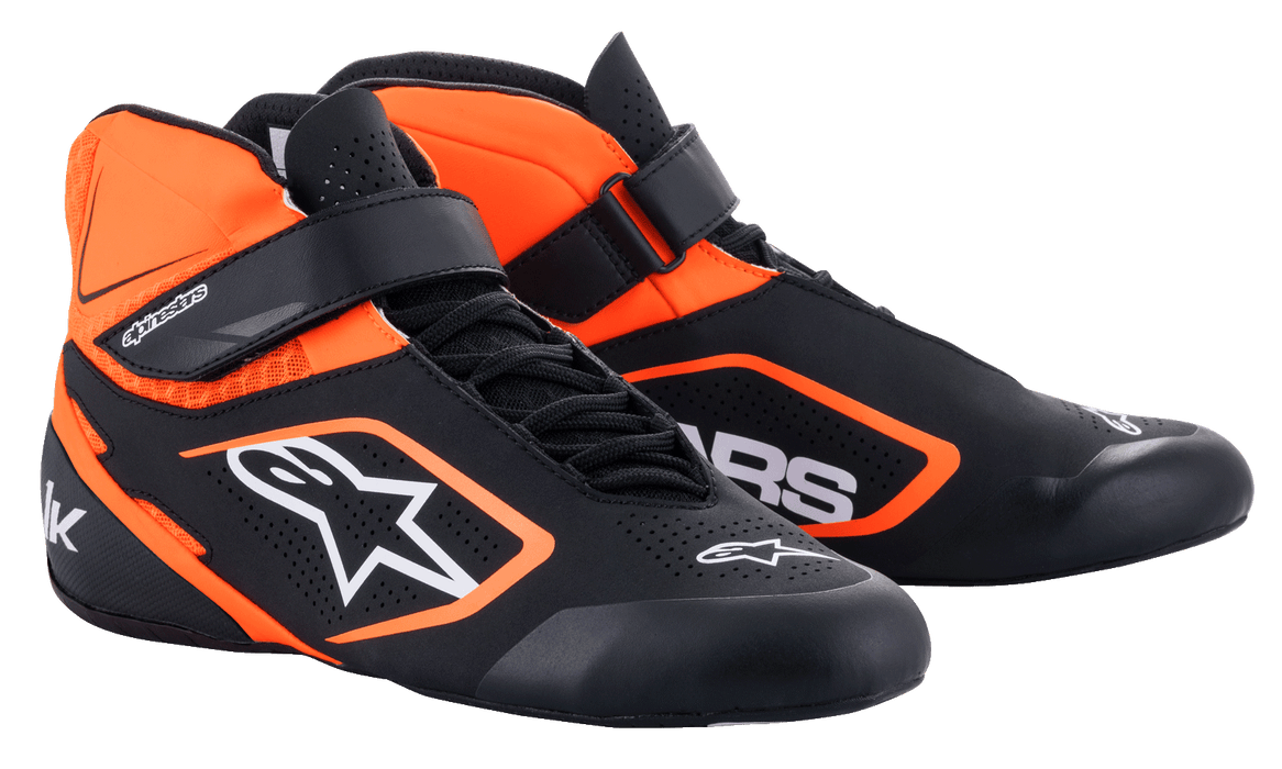 ALPINESTARS TECH-1 K V2 SHOES - BLACK ORANGE FLUO WHITE - 10.5 (2712022-1142-10.5)