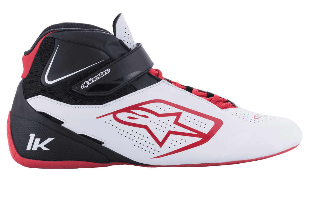 ALPINESTARS TECH-1 K V2 SHOES - WHITE BLACK RED - 9.5 (2712022-213-9.5)