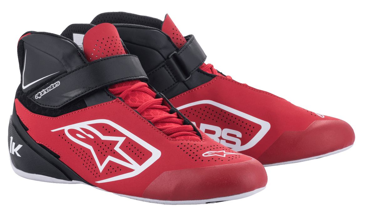 ALPINESTARS TECH-1 K V2 SHOES - RED BLACK WHITE - 9 (2712022-312-9)