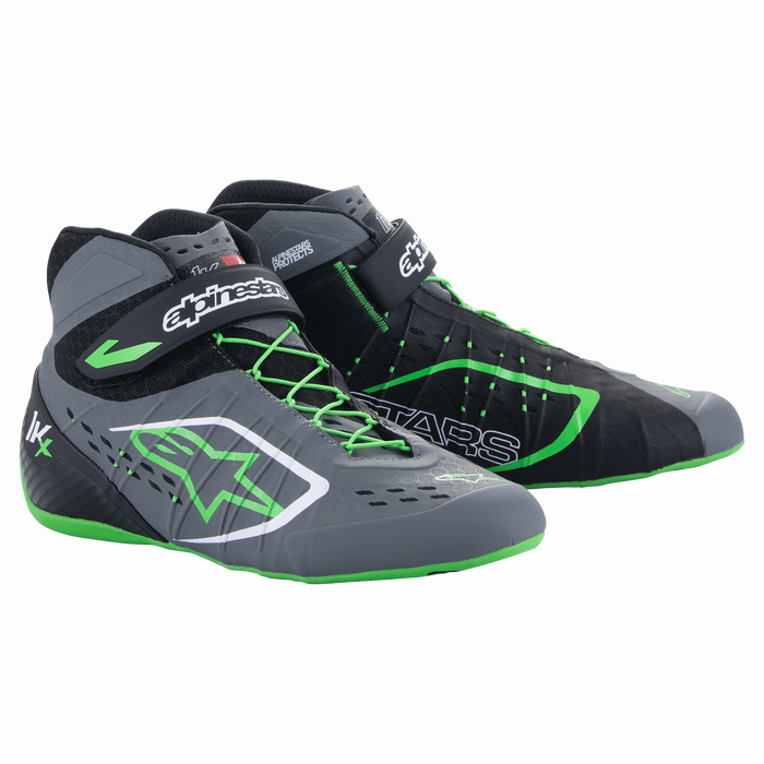 ALPINESTARS TECH-1 KX V2 SHOES - BLACK DARK GRAY GREEN FLUO - 5 (2712123-1116-5)