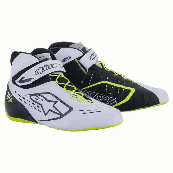 ALPINESTARS TECH-1 KX V2 SHOES - BLACK WHITE YELLOW FLUO - 12.5 (2712123-125-12.5)