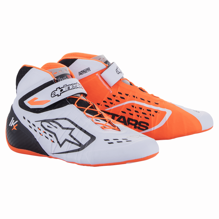ALPINESTARS TECH-1 KX V2 SHOES - WHITE ORANGE FLUO BLACK - 12.5 (2712123-2041-12.5)