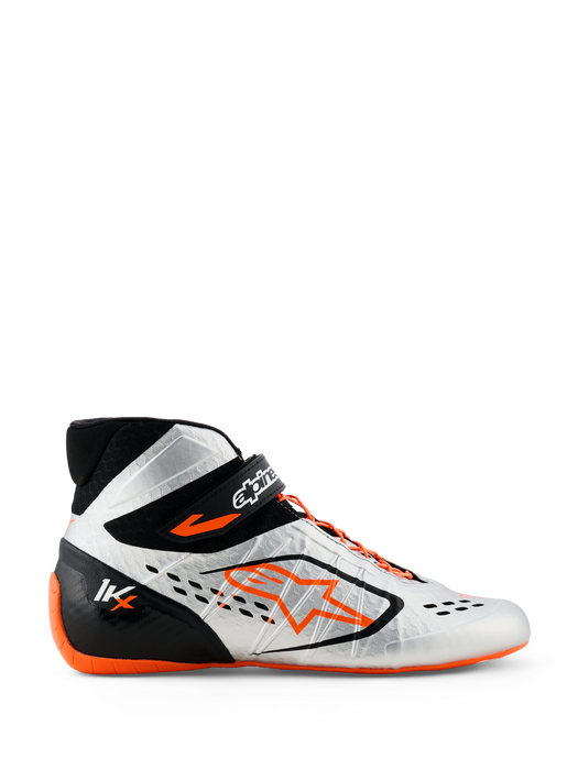 ALPINESTARS TECH-1 KX V3 SHOES FIA - BLACK SILVER ORANGE FLUO - 5 (2712124-1114-5)