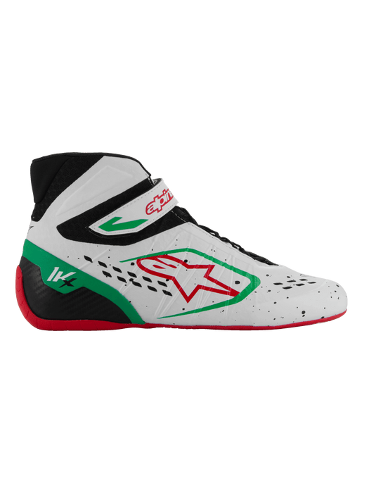 ALPINESTARS TECH-1 KX V3 SHOES FIA - WHITE GREEN RED - 8.5 (2712124-263-8.5)