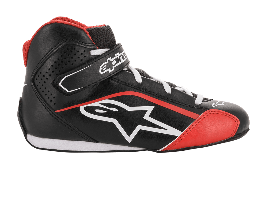 ALPINESTARS TECH-1 K S. SHOES - BLACK WHITE RED - 12.5 (2712518-123-12.5)