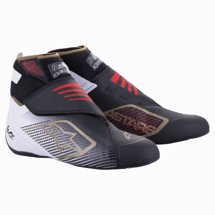 ALPINESTARS TECH-1 KZ V2 SHOES - BLACK WHITE GOLD - 12.5 (2713023-1059-12.5)