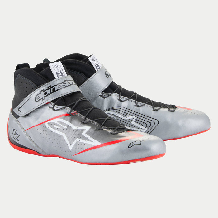 ALPINESTARS TECH-1 Z V3 SHOES SFI - DARK SILVER BLACK RED - 8.5 (2715524-1258-8.5)