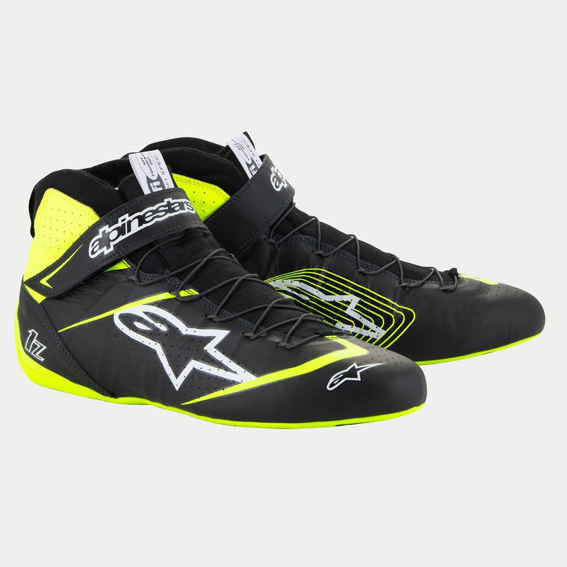 ALPINESTARS TECH-1 Z V3 SHOES SFI - BLACK YELLOW FLUO - 8.5 (2715524-155-8.5)