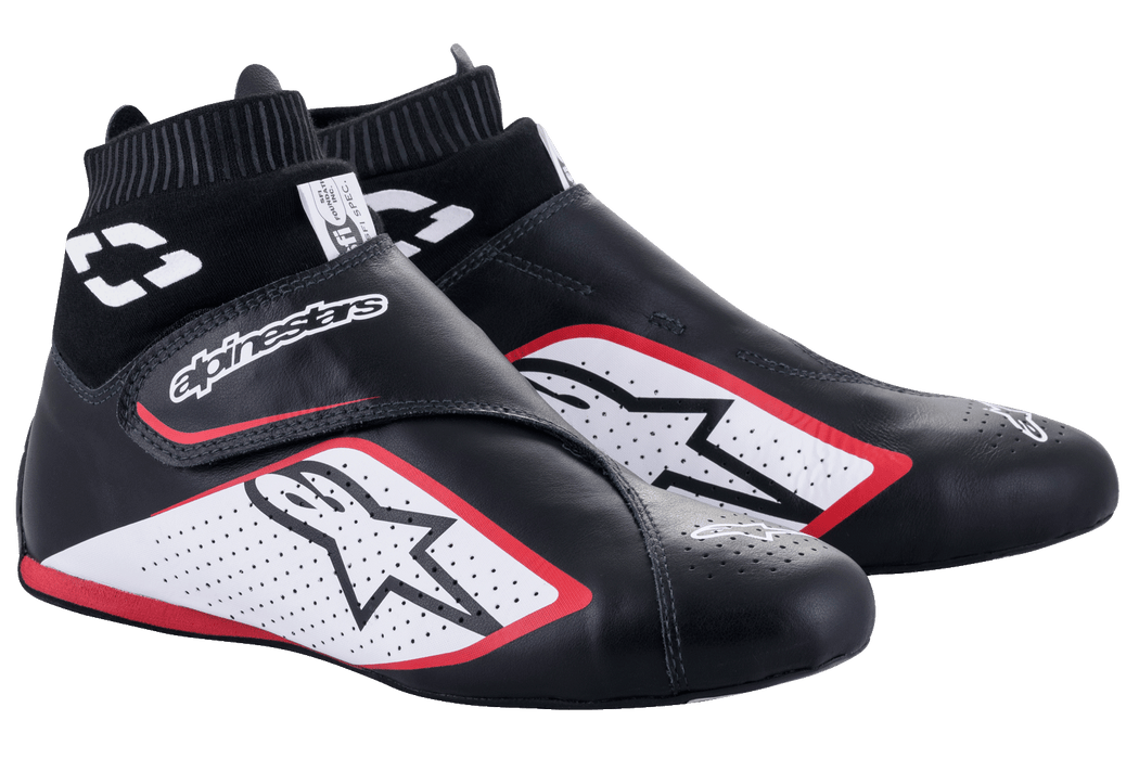 ALPINESTARS SUPERMONO V2 SHOES US - BLACK WHITE RED - 9 (2716122-123-9)