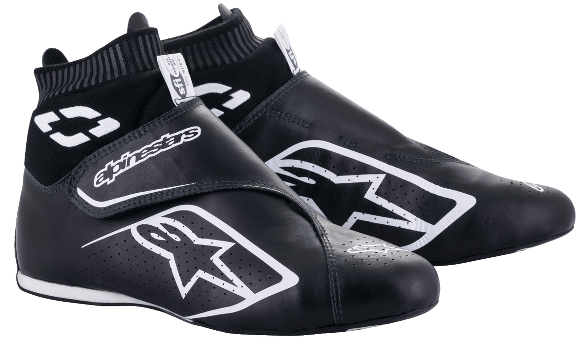 ALPINESTARS SUPERMONO V2 SHOES US - BLACK WHITE - 12 (2716122-12-12)