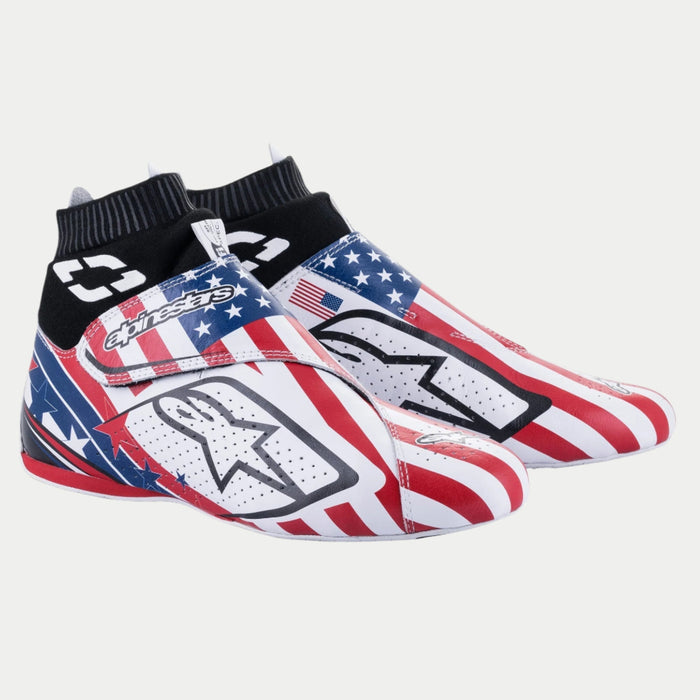 ALPINESTARS SUPERMONO V2 LIBERTY SHOES - WHITE BRIGHT RED BLUE - 10.5 (2716222-2317-10.5)