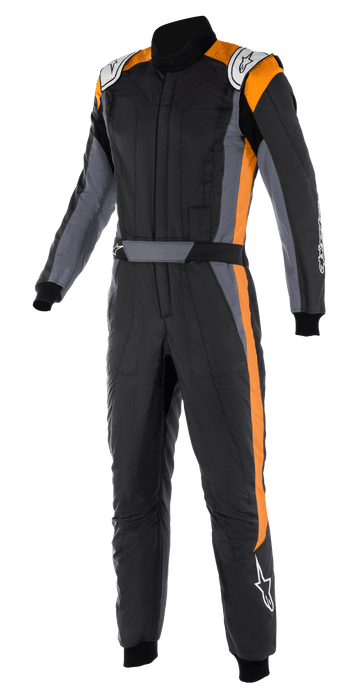 ALPINESTARS GP PRO COMP V2 SUIT FIA - BLACK ASPHALT ORANGE FLUO - 58 (3352022-1204-58)
