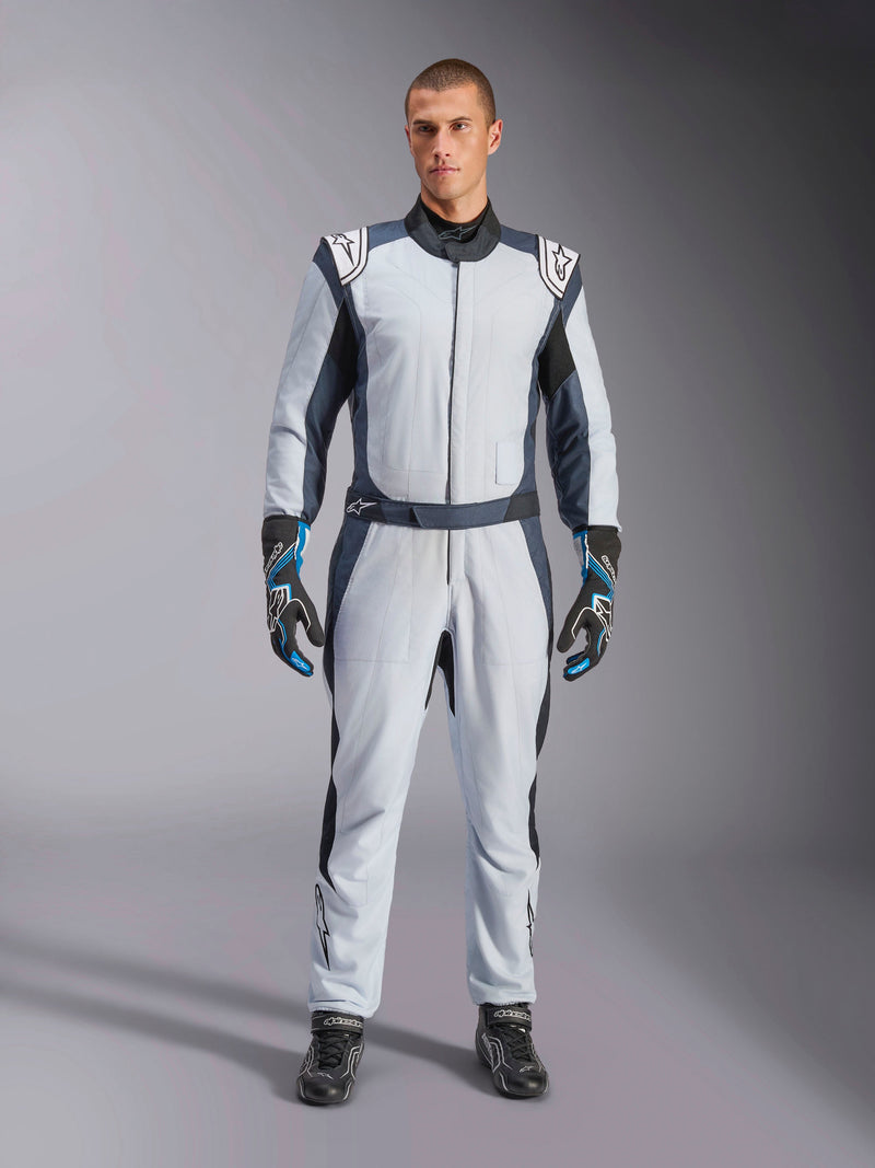 ALPINESTARS GP PRO COMP V2 SUIT FIA - SILVER BLUE ASPHALT BLACK - 52 (3352022-1904-52)