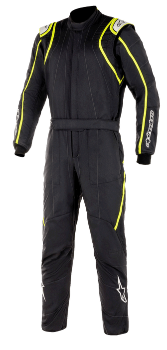 ALPINESTARS GP RACE V2 SUIT BOOT CUT FIA/SFI 3.4 - BLACK YELLOW FLUO - 48 (3355121-155-48)