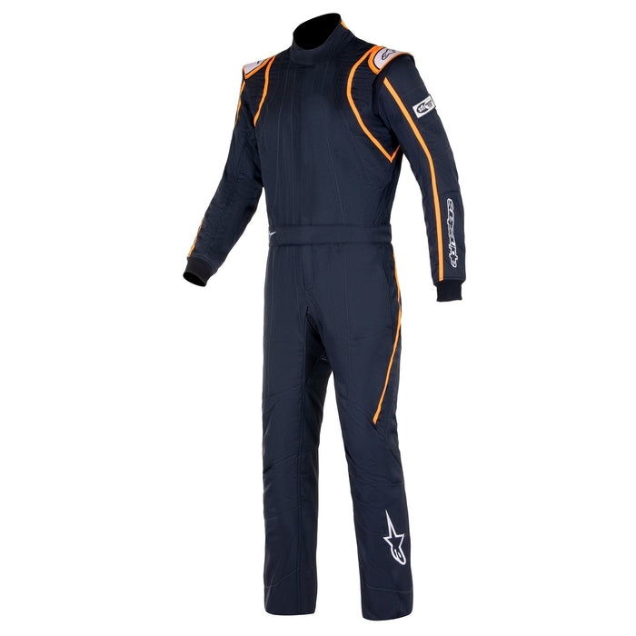 ALPINESTARS GP RACE V2 SUIT BOOT CUT FIA/SFI 3.4 - BLACK WHITE ORANGE FLUO - 60 (3355121-1241-60)