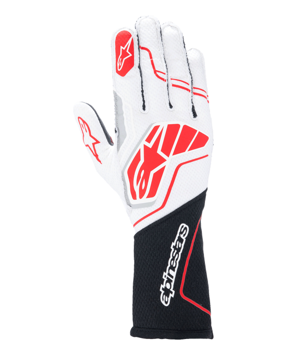ALPINESTARS TECH-1 ZX V4 GLOVES FIA/SFI - BLACK WHITE RED - S (3550224-123-S)