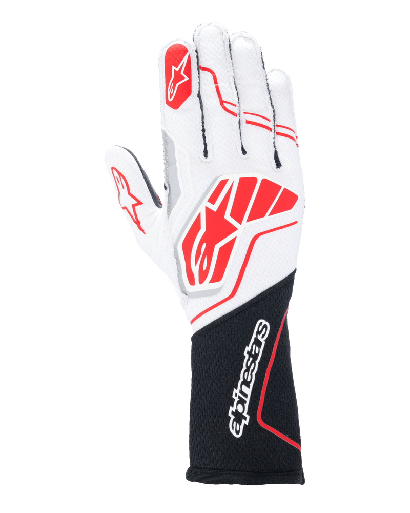ALPINESTARS TECH-1 ZX V4 GLOVES FIA/SFI - BLACK WHITE RED - S (3550224-123-S)