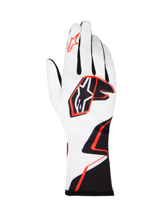 ALPINESTARS TECH-1 K RACE V2 GLOVES GRAPHIC 1 - WHITE BLACK HOT ORANGE - XL (3550326-2082-XL)
