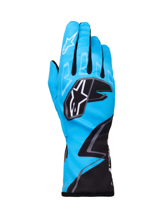 ALPINESTARS TECH-1 K RACE V2 GLOVES GRAPHIC 1 - CYAN BLACK WHITE - XL (3550326-700-XL)