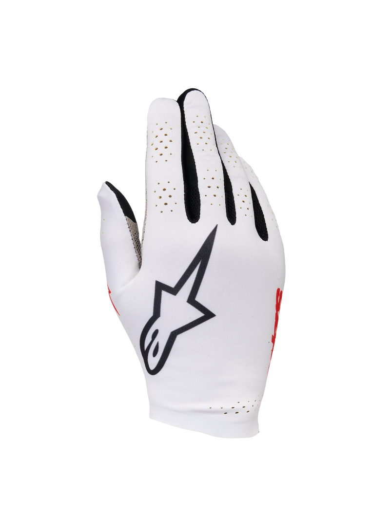 ALPINESTARS SIM GLOVES GRAPHIC 1 - SILVER ICE BLACK RED TANGERINE - M (3550826-2065-M)