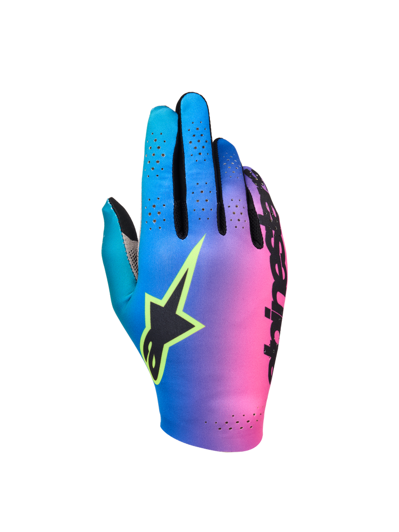 ALPINESTARS SIM GLOVES GRAPHIC 2 - PINK FL CYAN BLK SAFETY YELLOW - 2XL (3550926-3165-2XL)