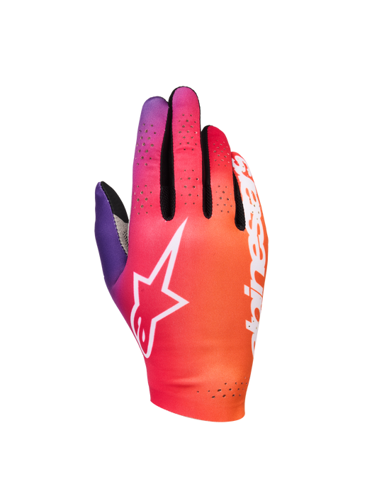 ALPINESTARS SIM GLOVES GRAPHIC 2 - ORANGE NEON PURPLE WHITE - L (3550926-3179-L)