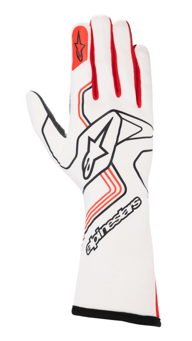 ALPINESTARS TECH-1 RACE V3 GLOVES - WHITE/RED - L (3551023-23-L)