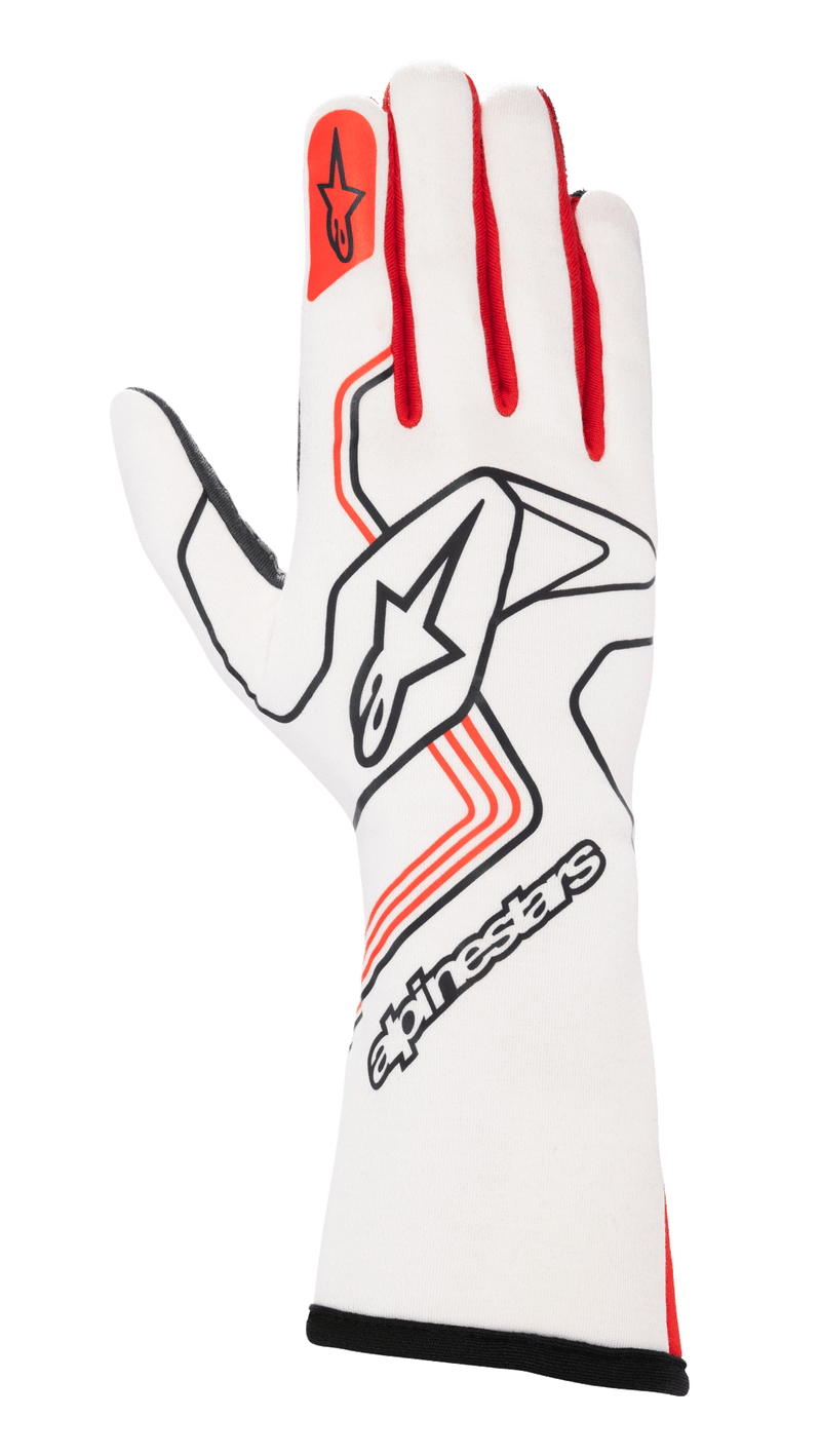 ALPINESTARS TECH-1 RACE V3 GLOVES - WHITE/RED - XL (3551023-23-XL)