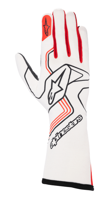 ALPINESTARS TECH-1 RACE V3 GLOVES - WHITE/RED - XL (3551023-23-XL)