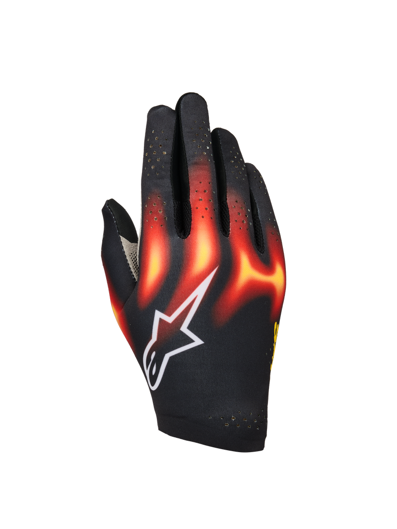 ALPINESTARS SIM GLOVES GRAPHIC 3 - BLACK BRIGHT RED WARM YELLOW - S (3551426-1617-S)