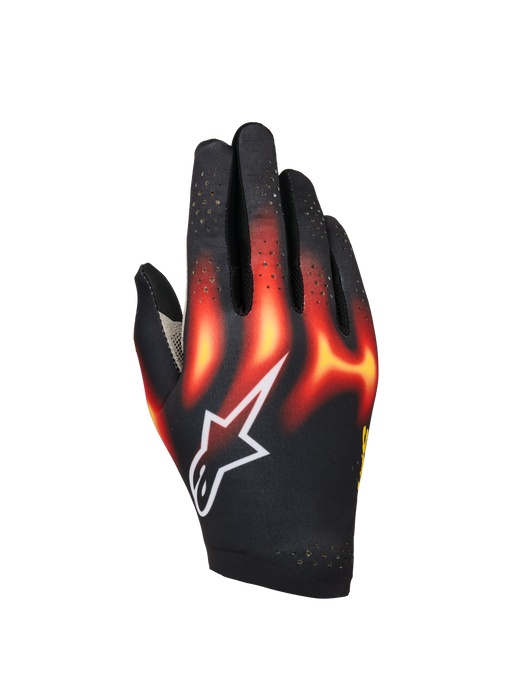 ALPINESTARS SIM GLOVES GRAPHIC 3 - BLACK BRIGHT RED WARM YELLOW - M (3551426-1617-M)