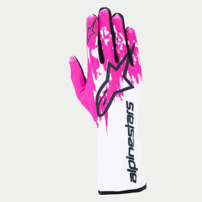 ALPINESTARS TECH-1 K V3 GLOVES - WHITE FUCHSIA BLACK - 2XL (3551724-295-2XL)