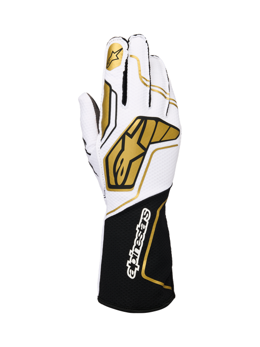 ALPINESTARS TECH-1 KX V4 GLOVES - WHITE BLACK GOLD - 2XS (3551824-2016-2XS)