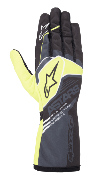 ALPINESTARS TECH-1 K RACE V2 CORPORATE GLOVES - ANTHRACITE LIME - L (3552023-164-L)