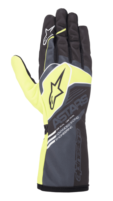 ALPINESTARS TECH-1 K RACE V2 CORPORATE GLOVES - ANTHRACITE LIME - 2XL (3552023-164-2XL)