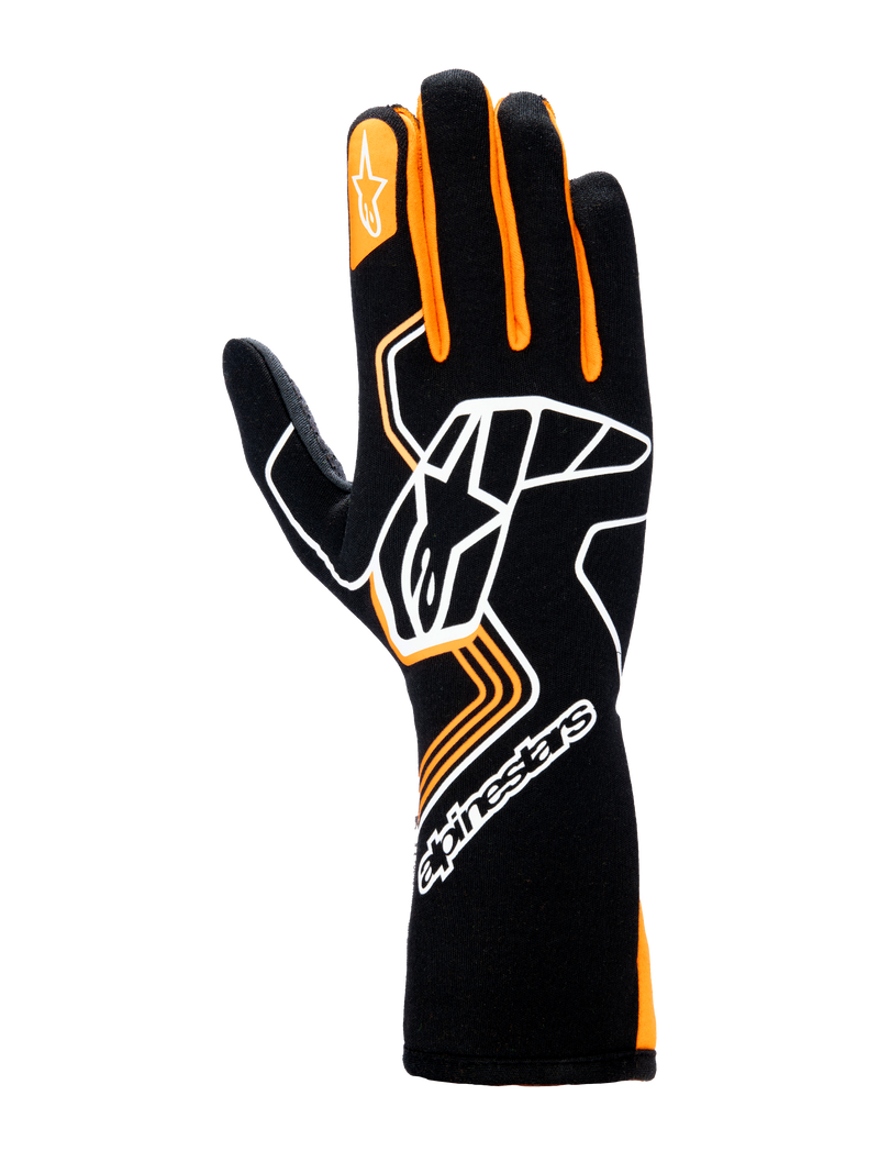 ALPINESTARS TECH-1 RACE V4 GLOVES FIA/SFI - BLACK ORANGE FLUO - XL (3552024-156-XL)