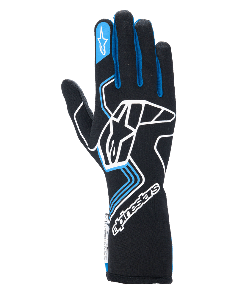 ALPINESTARS TECH-1 RACE V4 GLOVES FIA/SFI - BLACK BLUE - 2XL (3552024-17-2XL)