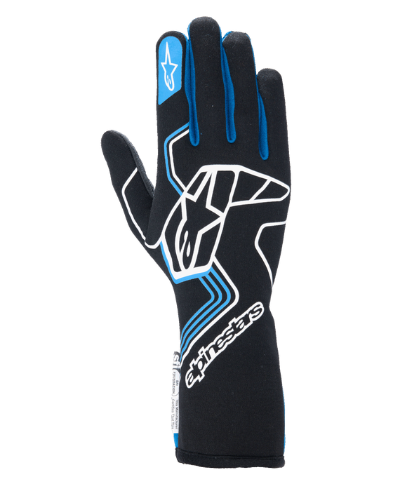 ALPINESTARS TECH-1 RACE V4 GLOVES FIA/SFI - BLACK BLUE - 2XL (3552024-17-2XL)